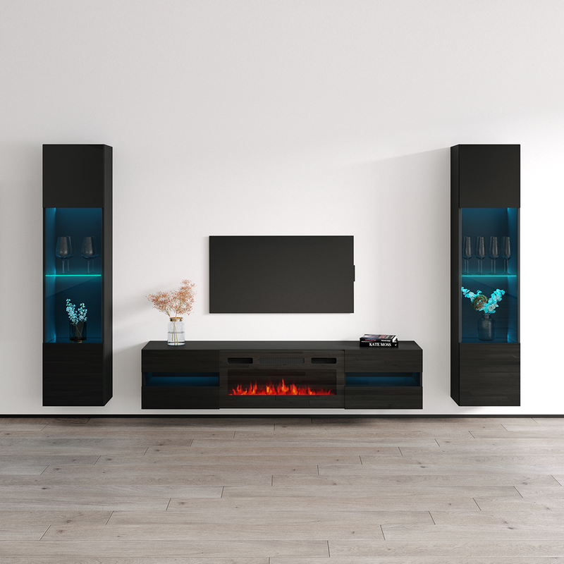 Metro BL-EF Floating Fireplace Entertainment Center - Meble Furniture