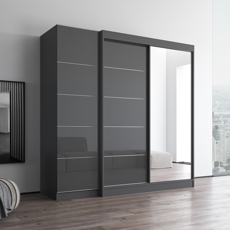 Aria 2D-EX Wardrobe with 1 Mirror - Meble Furniture