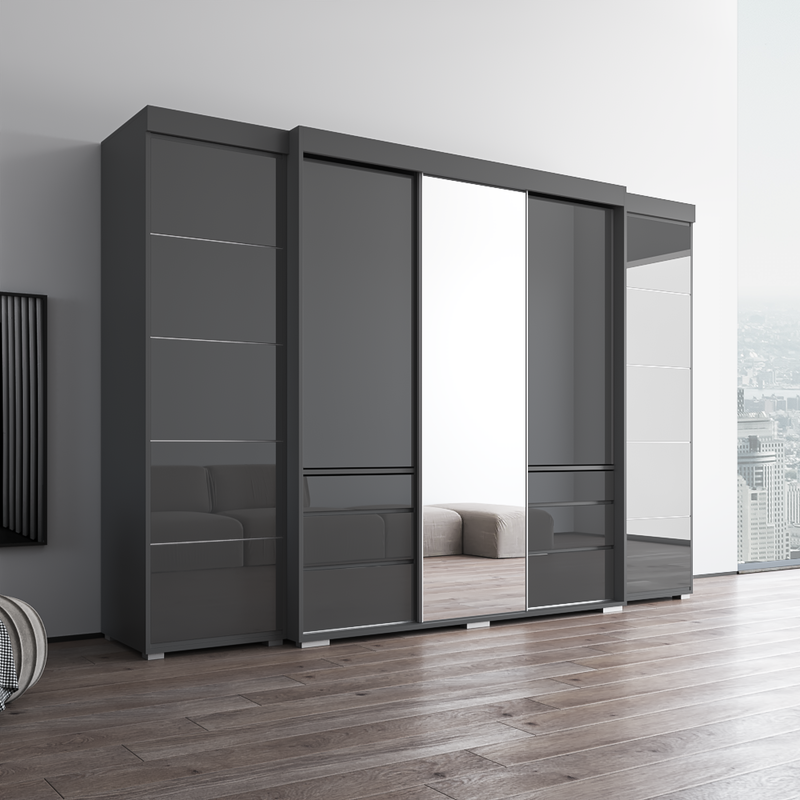 Monaco 3D-EXEX Wardrobe with 1 Mirror - Meble Furniture