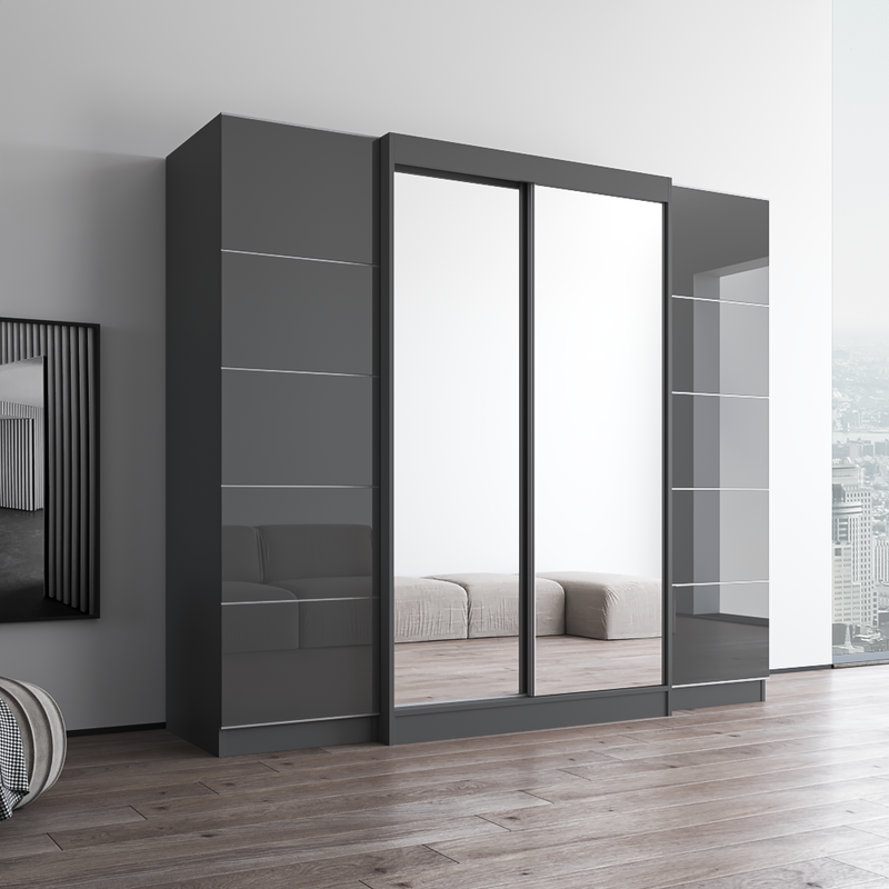 Aria 2D120-EXEX Wardrobe with 2 Mirrors - Meble Furniture