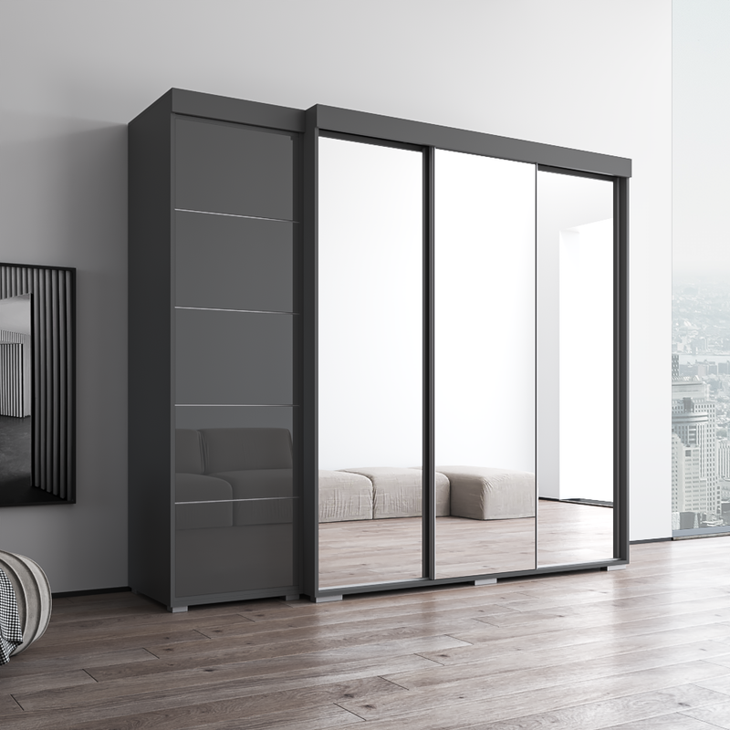 Aria 3D-EX Wardrobe with 3 Mirrors - Meble Furniture