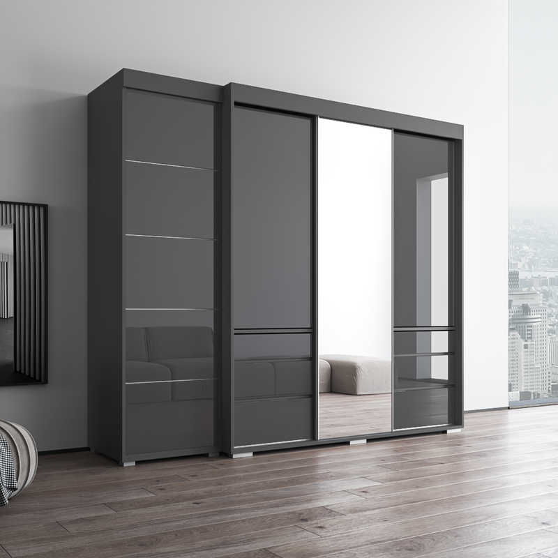 Monaco 3D-EX Wardrobe with 1 Mirror - Meble Furniture