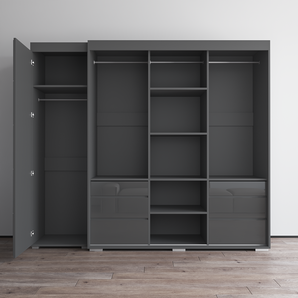 Monaco 3D-EX Wardrobe with 1 Mirror - Meble Furniture