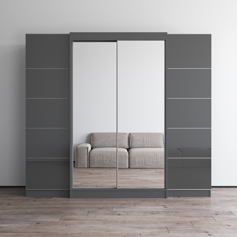 Aria 2D120-EXEX Wardrobe with 2 Mirrors - Meble Furniture