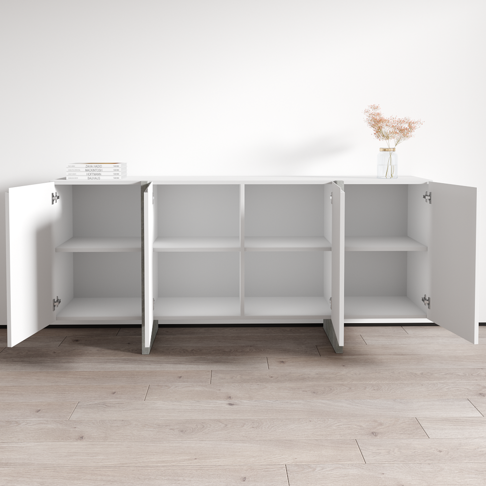 Kinzie 180 Sideboard White/Concrete