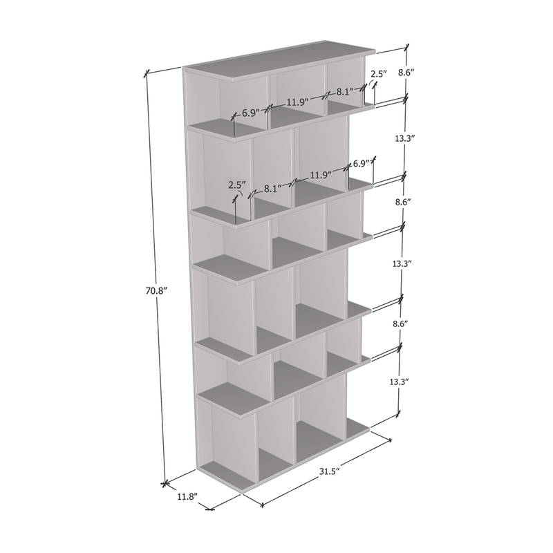 Palermo Bookcase dimensions diagram