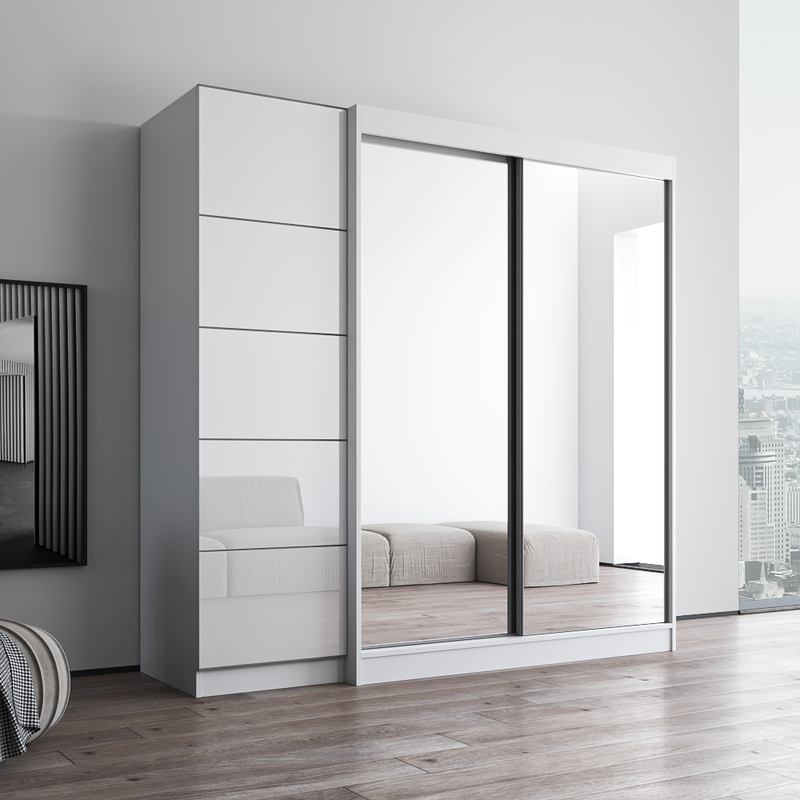 Aria 2D-EX Wardrobe with 2 Mirrors - Meble Furniture