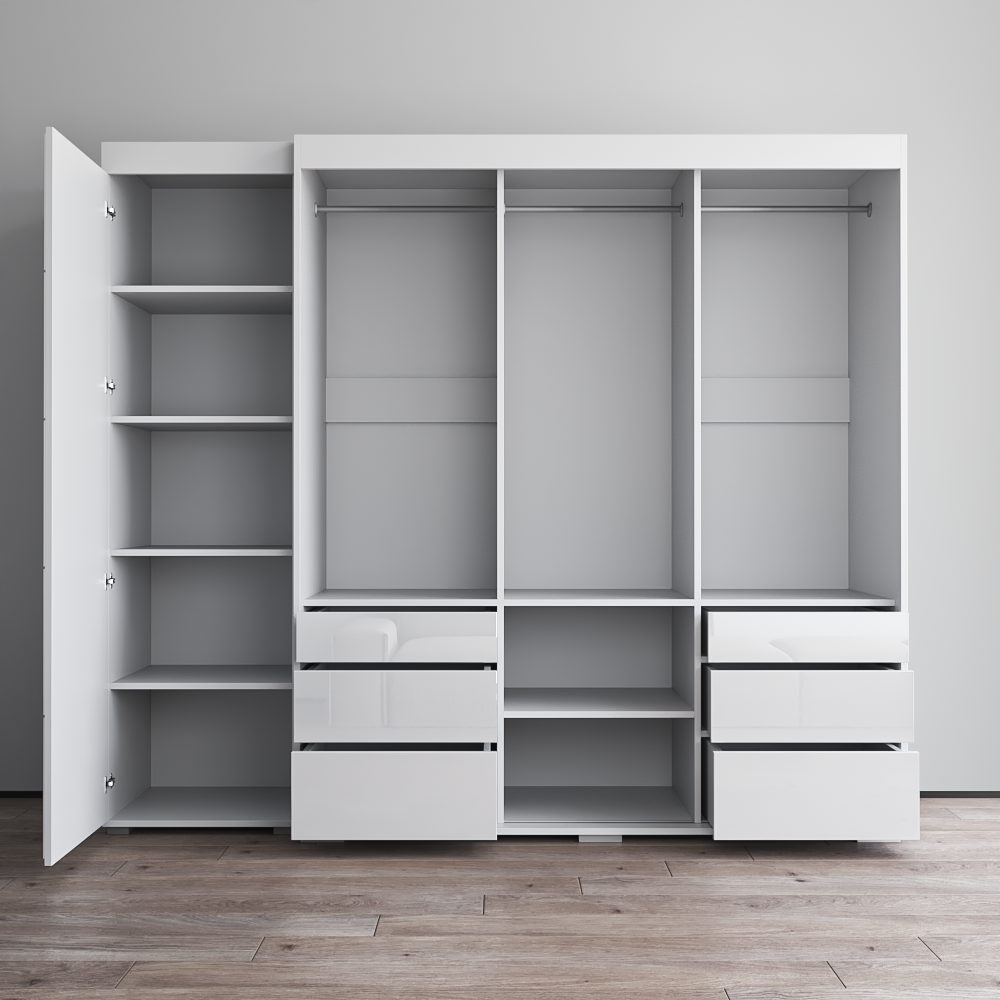 Monaco 3D-EX Wardrobe with 1 Mirror - Meble Furniture