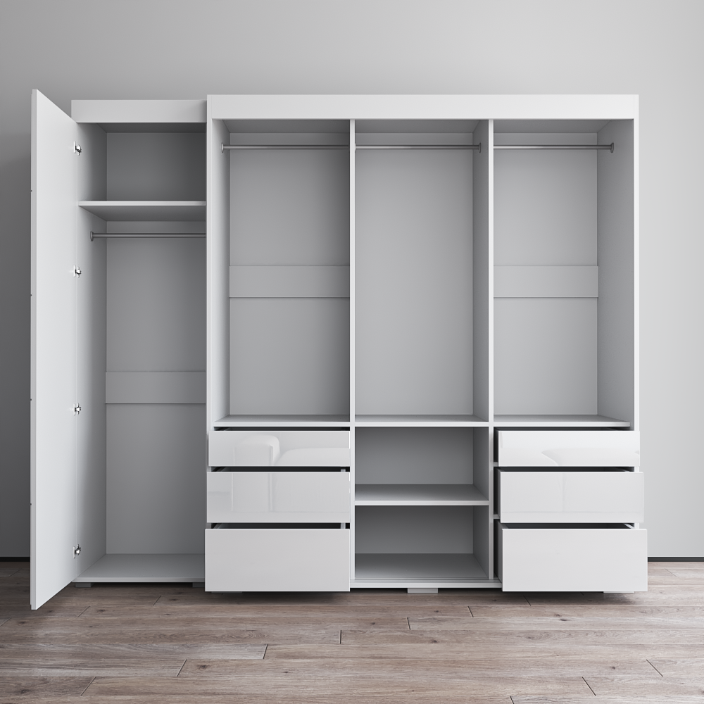 Monaco 3D-EX Wardrobe with 1 Mirror - Meble Furniture