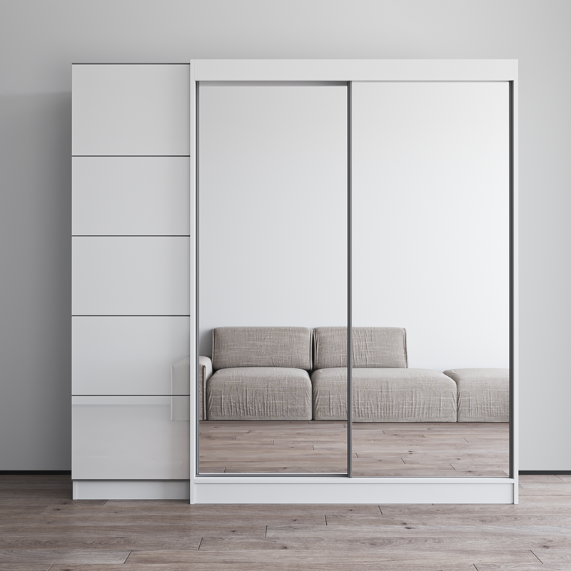 Aria 2D-EX Wardrobe with 2 Mirrors - Meble Furniture