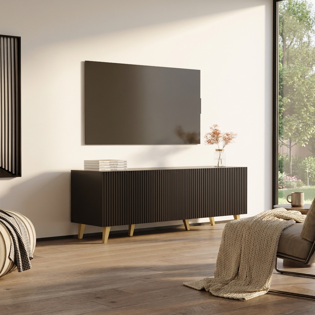Pafos 3D TV Stand, Black, photo 5 of 8
