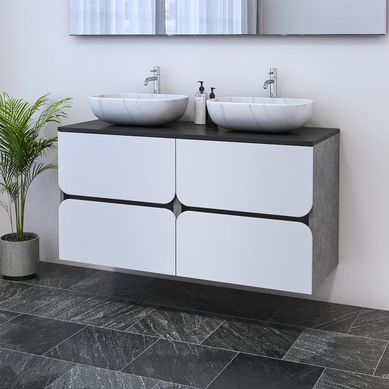 Azurro 4S 120 Double Sink Floating Bathroom Vanity - Meble Furniture