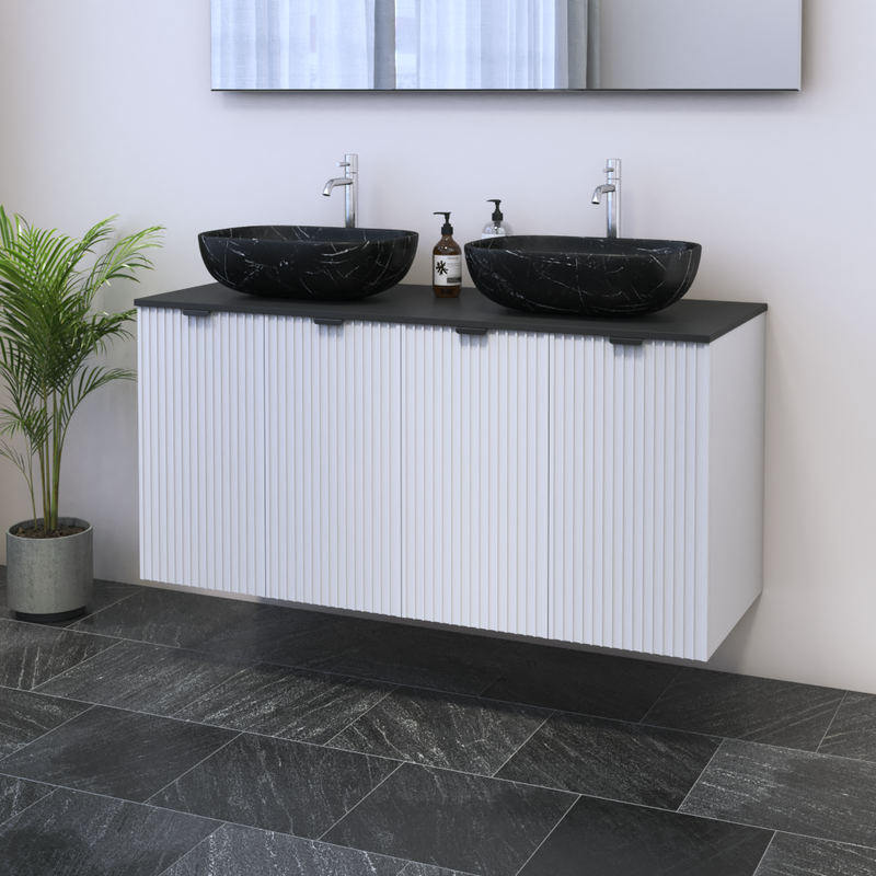 Nicole 4D 120 Double Sink Floating Bathroom Vanity - Meble Furniture