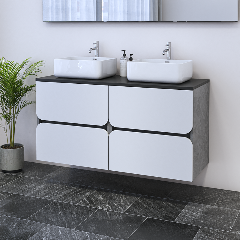 Azurro 4S 120 Double Sink Floating Bathroom Vanity - Meble Furniture