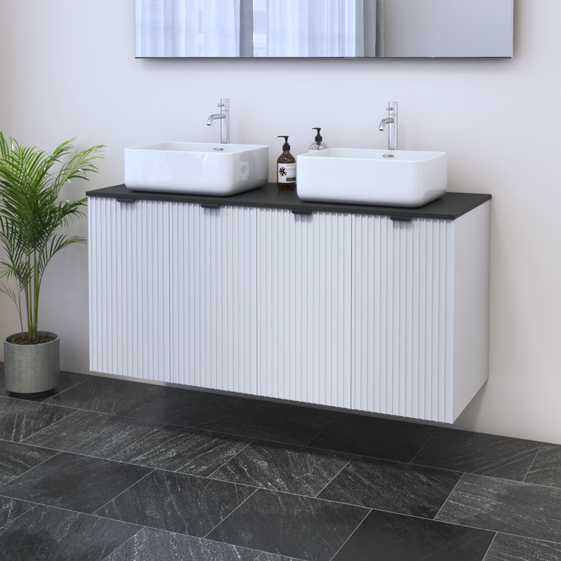 Nicole 4D 120 Double Sink Floating Bathroom Vanity - Meble Furniture