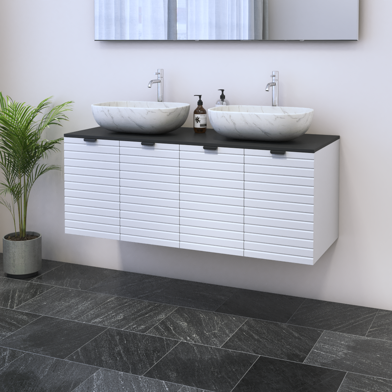 Capri 4D 120 Double Sink Floating Bathroom Vanity - Meble Furniture