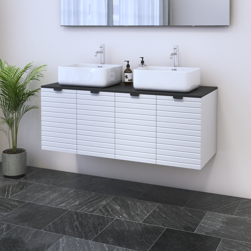 Capri 4D 120 Double Sink Floating Bathroom Vanity - Meble Furniture