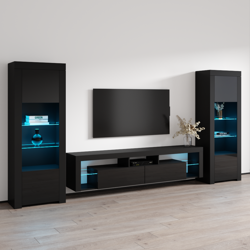 Milano 200 Floating BK-BK Entertainment Center - Meble Furniture