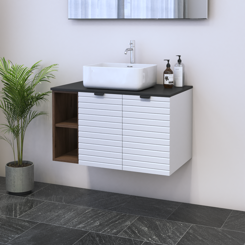 Capri 2D 60 Floating Bathroom Vanity with Shelf - Meble Furniture