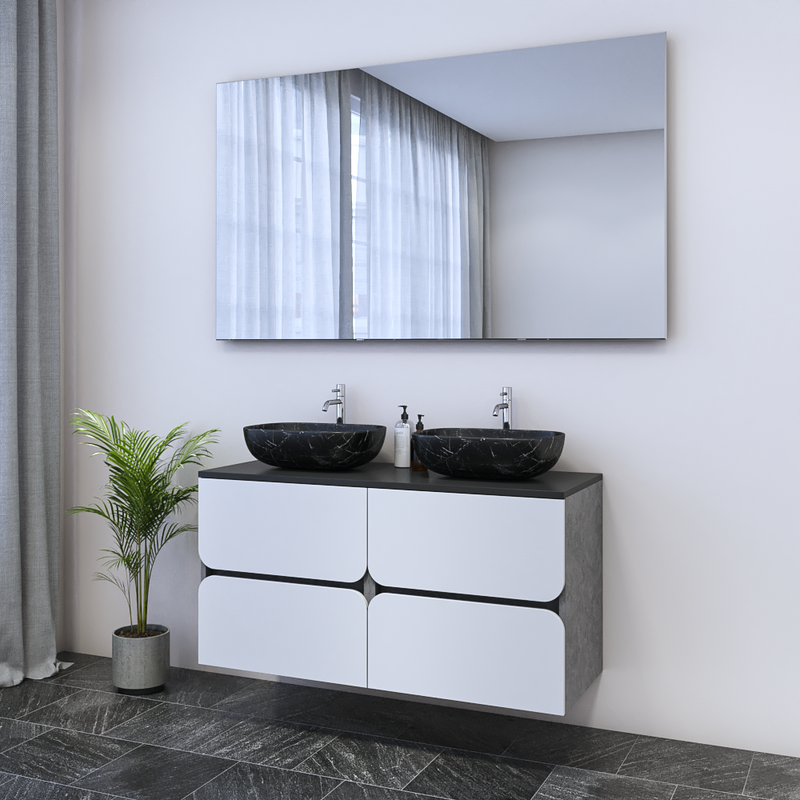 Azurro 4S 120 Double Sink Floating Bathroom Vanity - Meble Furniture