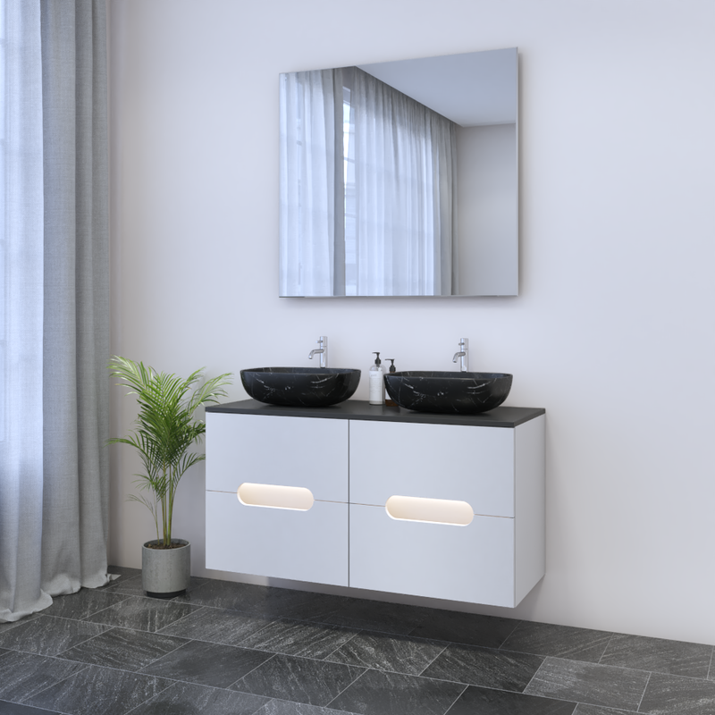 Estelle 4S 120 Double Sink Floating Bathroom Vanity - Meble Furniture