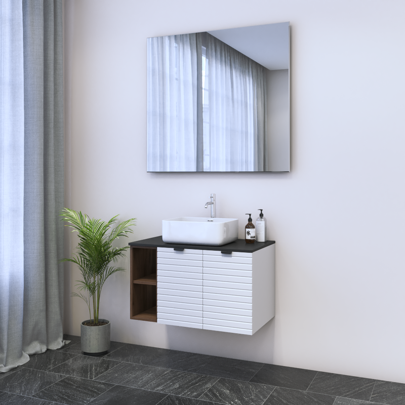 Capri 2D 60 Floating Bathroom Vanity with Shelf - Meble Furniture