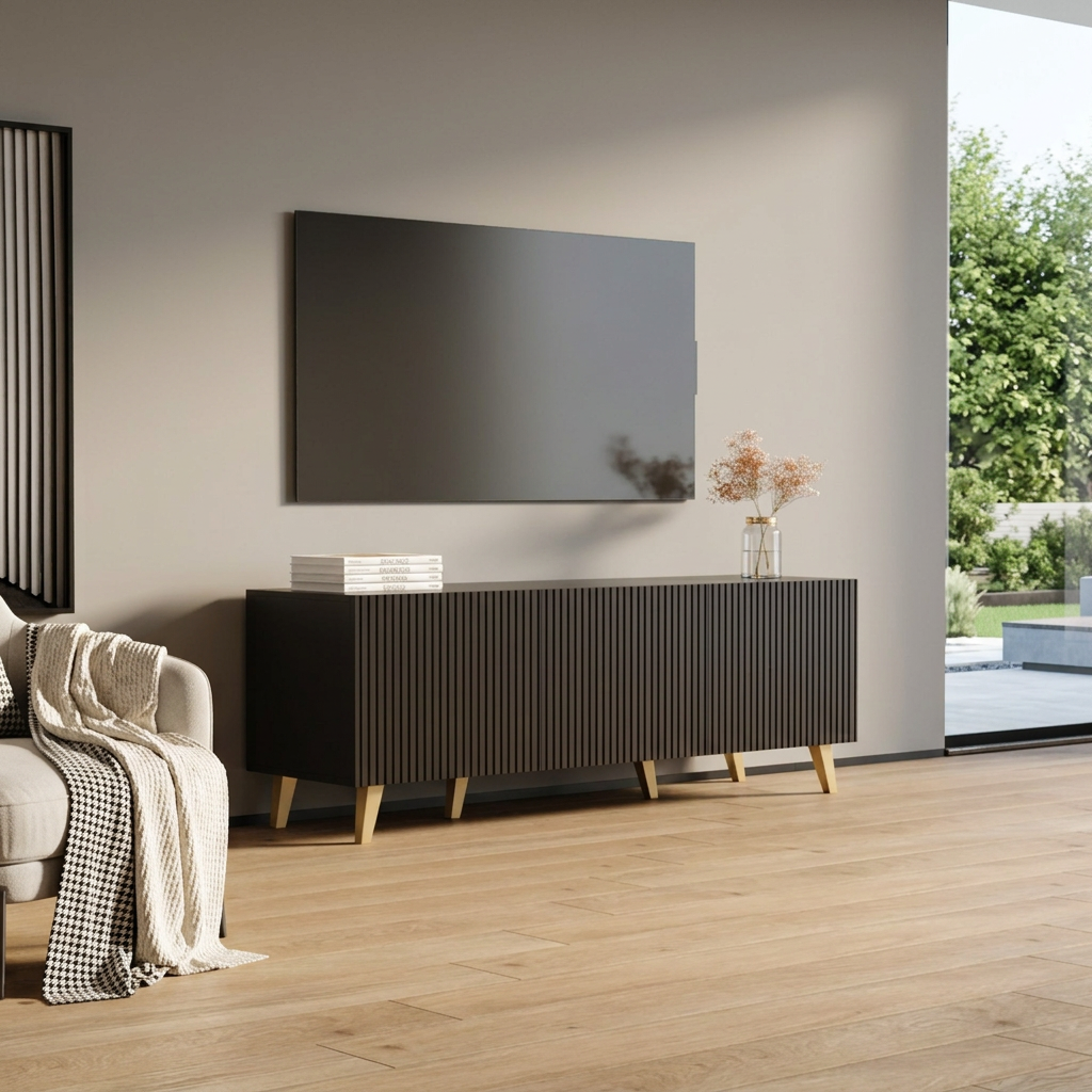 Pafos 3D TV Stand, Black, photo 6 of 8