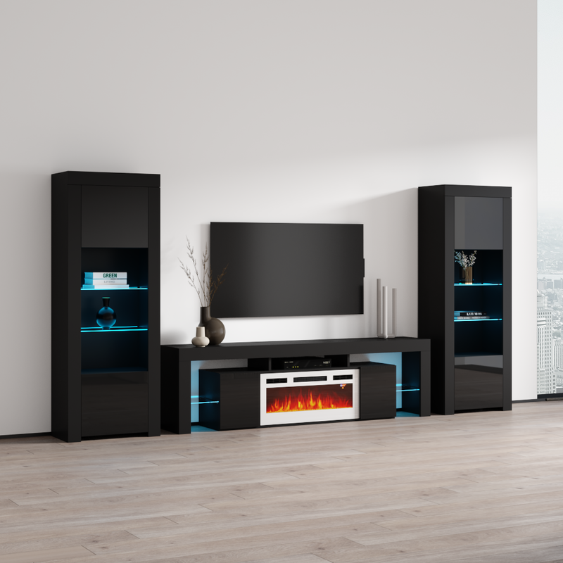 Soleo WH-EF BK-BK Entertainment Center - Meble Furniture