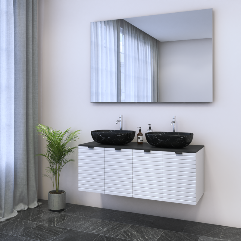 Capri 4D 120 Double Sink Floating Bathroom Vanity - Meble Furniture