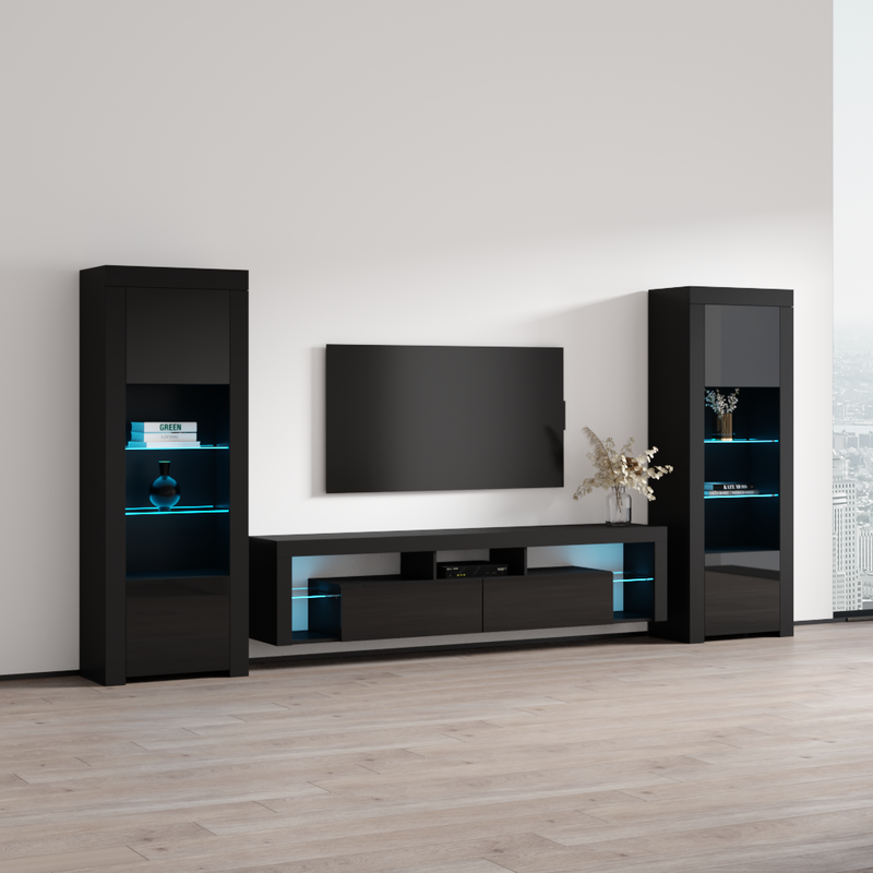 Milano 200 Floating BK-BK Entertainment Center - Meble Furniture