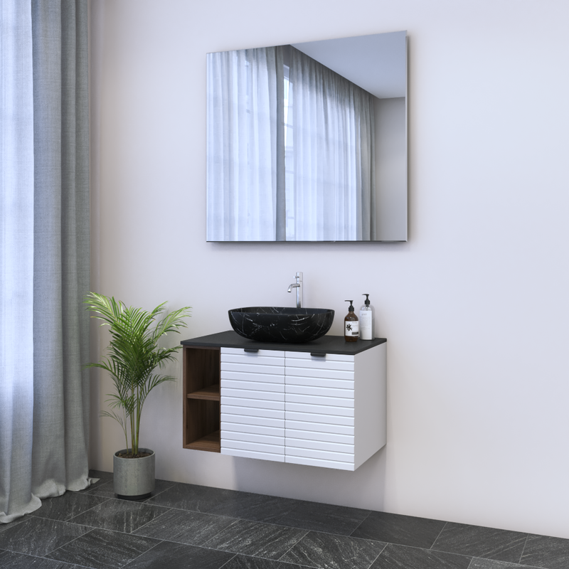Capri 2D 60 Floating Bathroom Vanity with Shelf - Meble Furniture