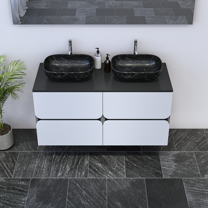Azurro 4S 120 Double Sink Floating Bathroom Vanity - Meble Furniture