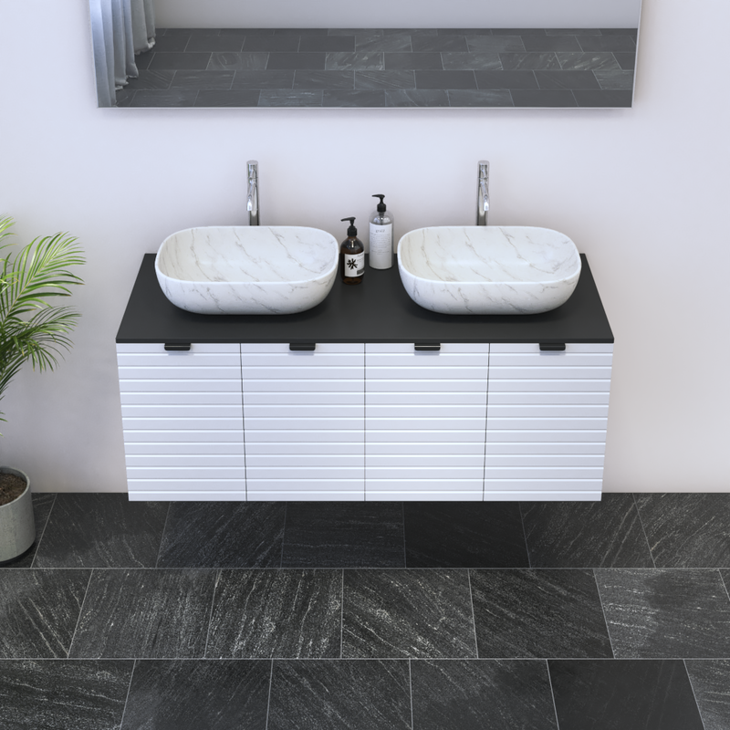 Capri 4D 120 Double Sink Floating Bathroom Vanity - Meble Furniture