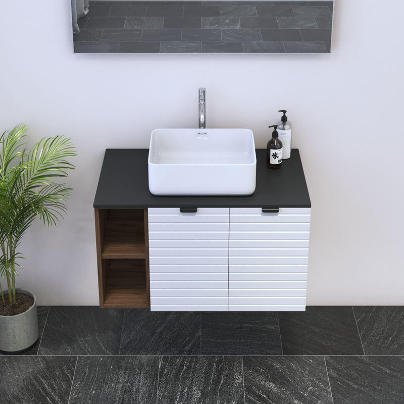 Capri 2D 60 Floating Bathroom Vanity with Shelf - Meble Furniture