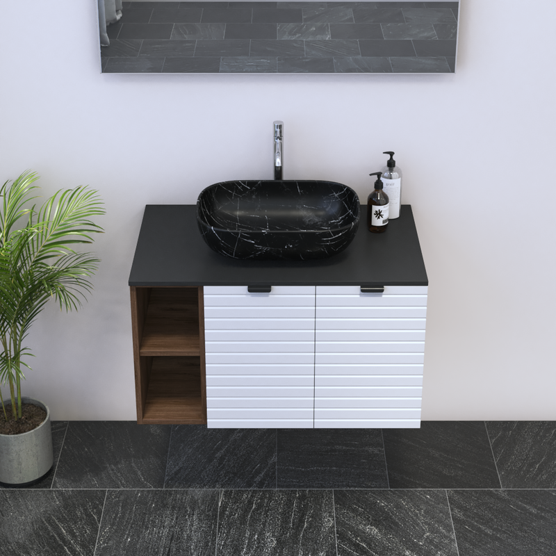 Capri 2D 60 Floating Bathroom Vanity with Shelf - Meble Furniture