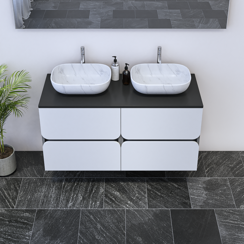 Azurro 4S 120 Double Sink Floating Bathroom Vanity - Meble Furniture