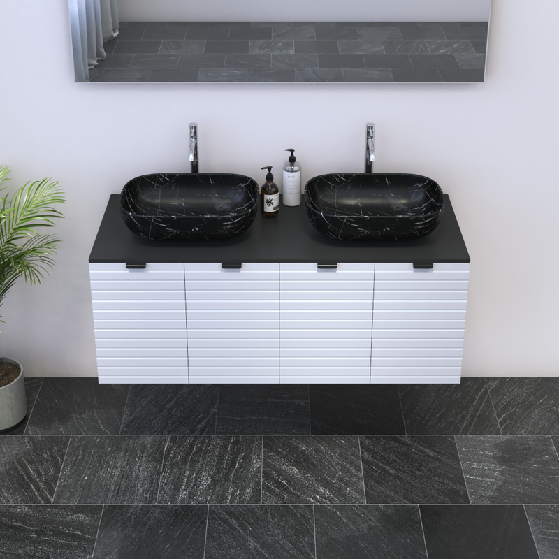 Capri 4D 120 Double Sink Floating Bathroom Vanity - Meble Furniture