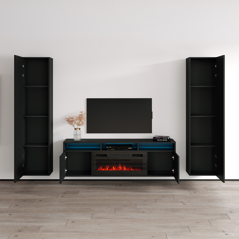 Giza BL-EF Floating Fireplace Entertainment Center - Meble Furniture