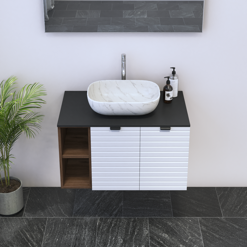Capri 2D 60 Floating Bathroom Vanity with Shelf - Meble Furniture
