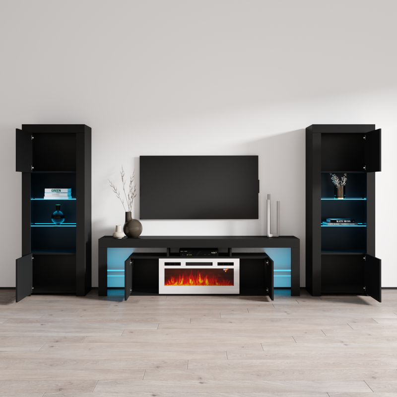 Soleo WH-EF BK-BK Entertainment Center - Meble Furniture