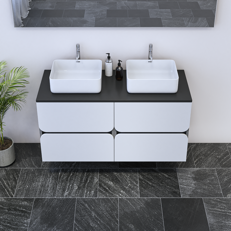 Azurro 4S 120 Double Sink Floating Bathroom Vanity - Meble Furniture