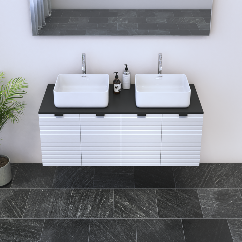Capri 4D 120 Double Sink Floating Bathroom Vanity - Meble Furniture