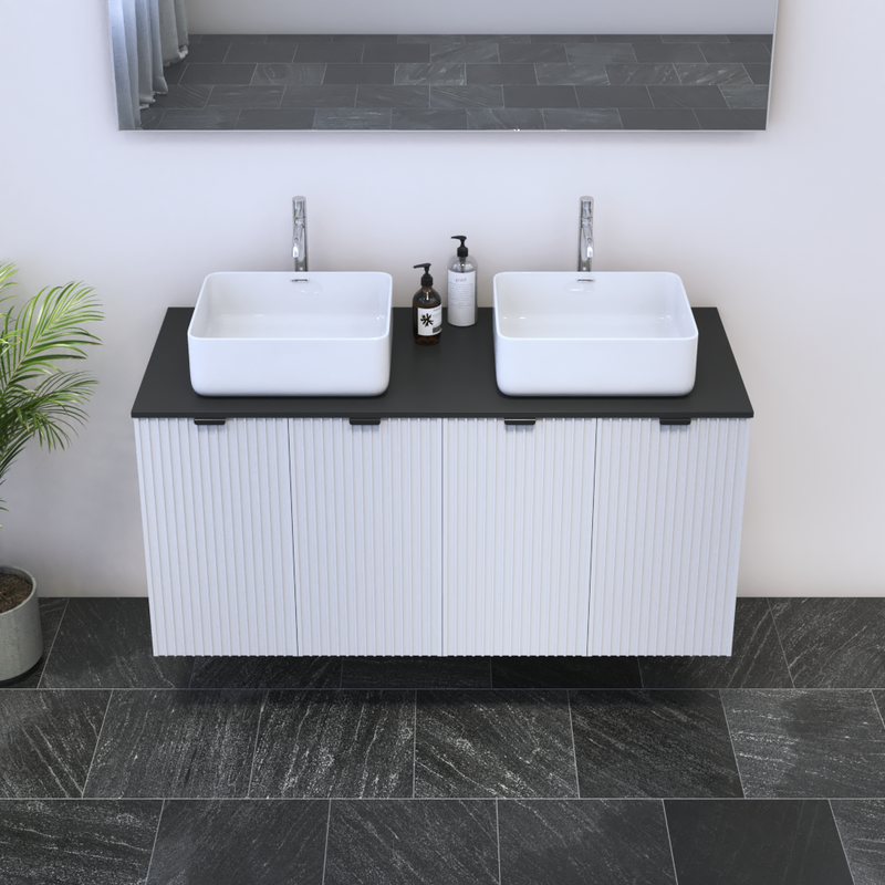 Nicole 4D 120 Double Sink Floating Bathroom Vanity - Meble Furniture