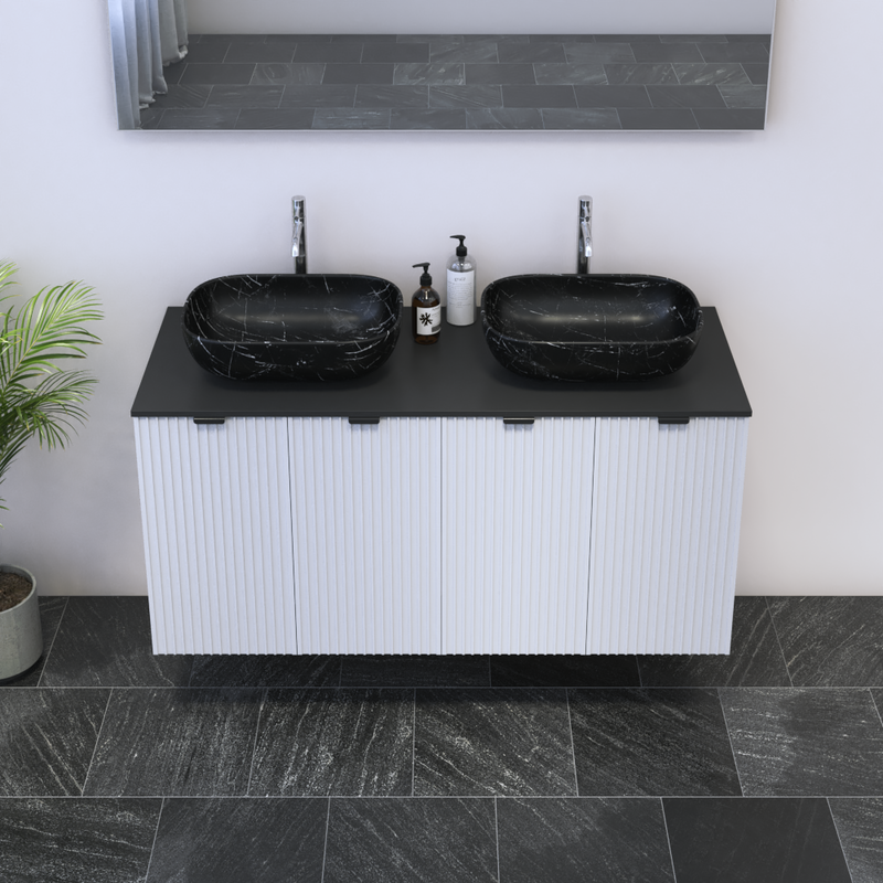 Nicole 4D 120 Double Sink Floating Bathroom Vanity - Meble Furniture