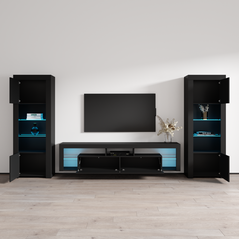 Milano 200 Floating BK-BK Entertainment Center - Meble Furniture