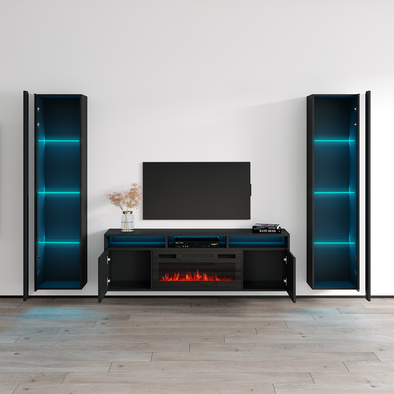 Giza BL-EF Floating Fireplace Entertainment Center - Meble Furniture