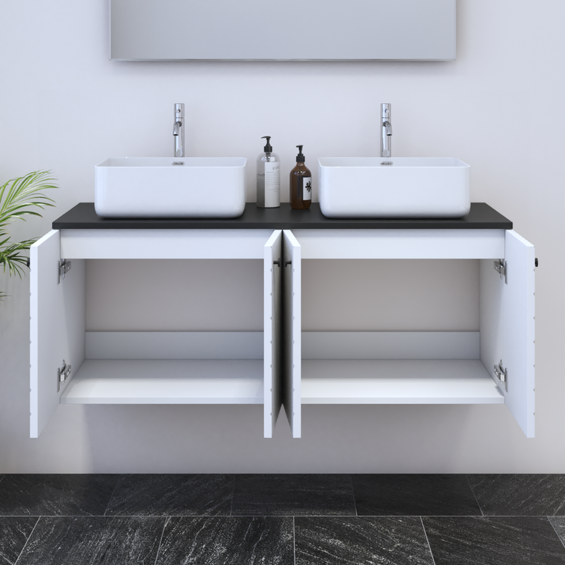 Avela 4D 120 Double Sink Floating Bathroom Vanity - Meble Furniture