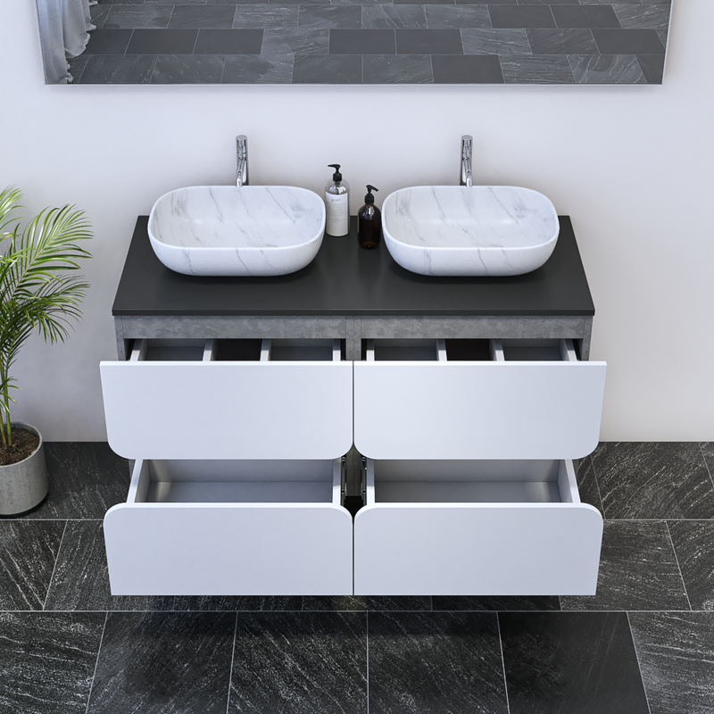 Azurro 4S 120 Double Sink Floating Bathroom Vanity - Meble Furniture