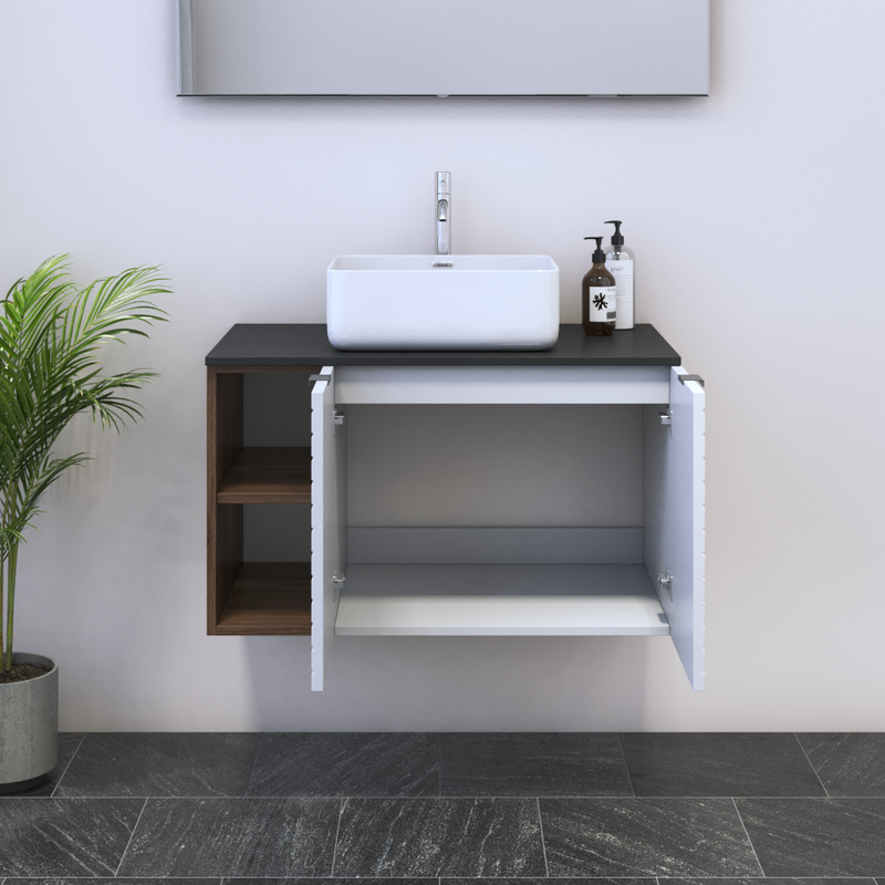 Capri 2D 60 Floating Bathroom Vanity with Shelf - Meble Furniture