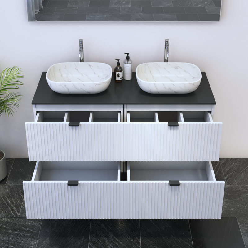 Nicole 4S 120 Double Sink Floating Bathroom Vanity - Meble Furniture